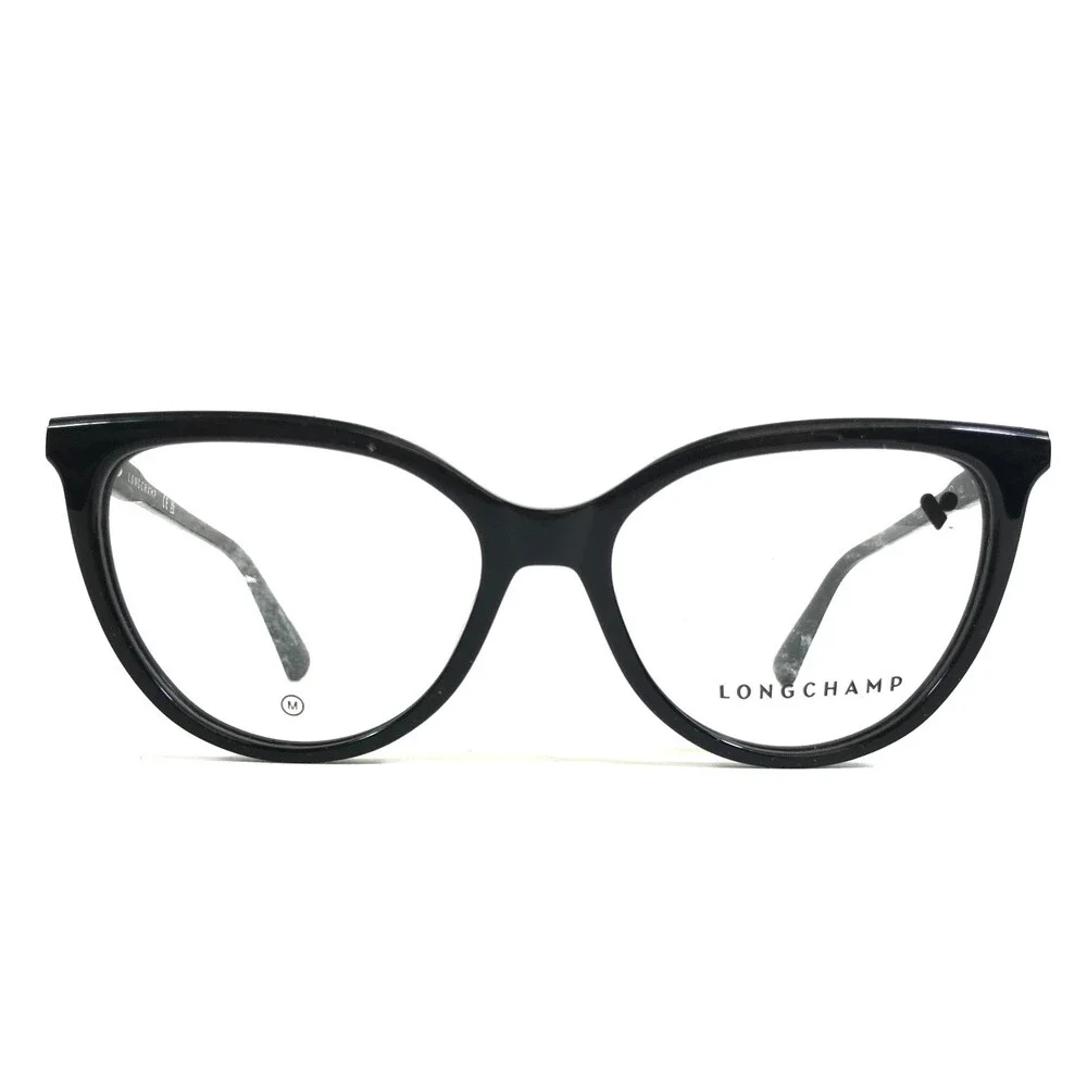 Longchamp Eyeglasses Frames LO2717 001 Shiny Black Cat Eye Full Rim 53-16-140